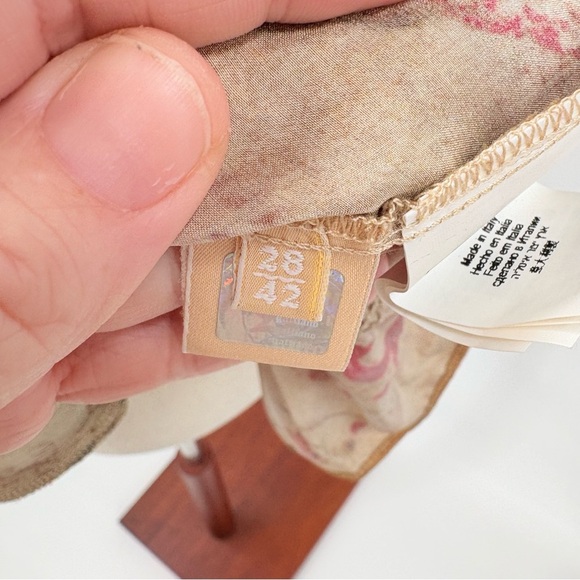 Galliano Silk Animal Print Mixed Media Blouse Medium - Picture 13 of 13